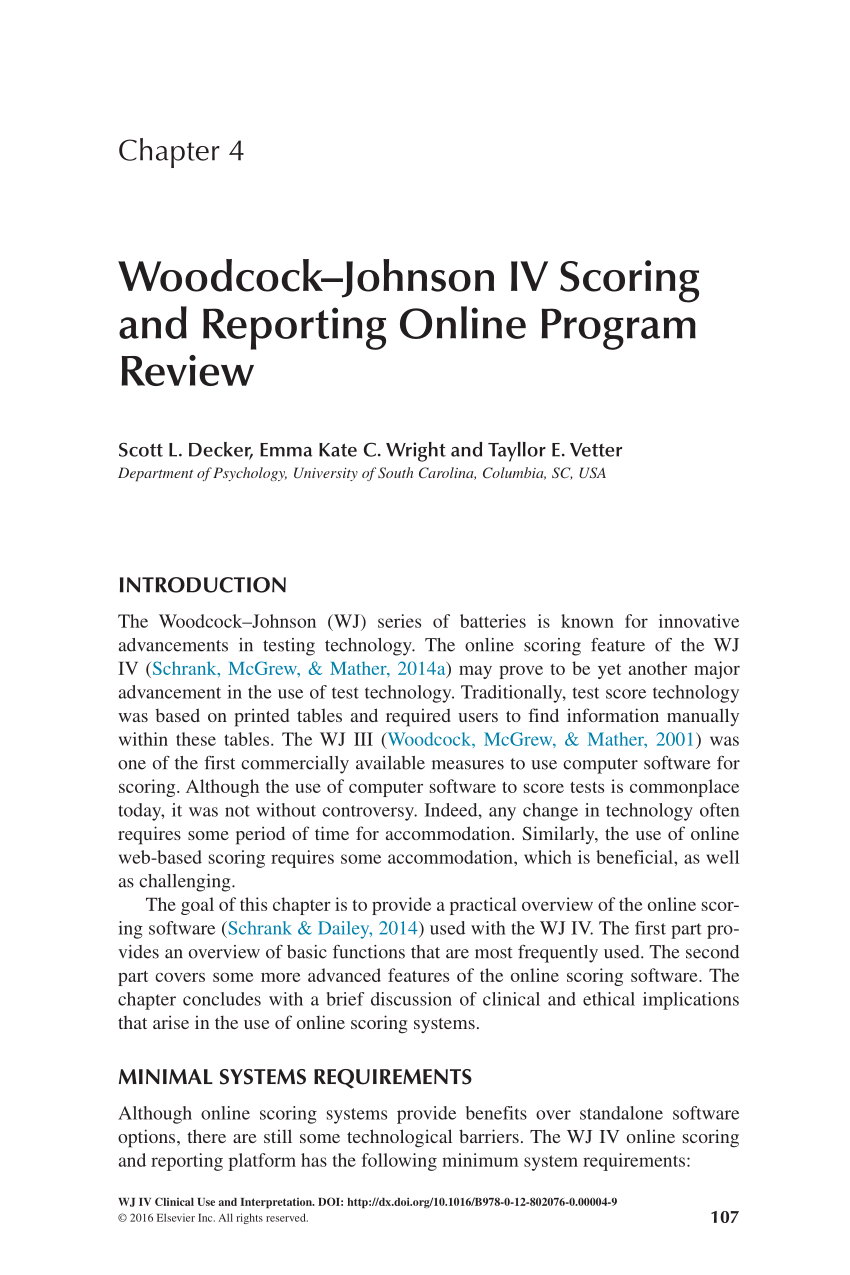woodcock johnson scoring software